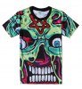 COLORFUL CARTOON SKULL PRINT T-SHIRT