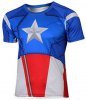 3D CAPTAIN AMERICA ZIPPER DESIGN T-SHIRT