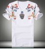 INK FLORAL AND SKULLS PRINT T-SHIRT