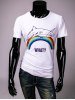 3D SHARK AND RAINBOW PRINT T-SHIRT