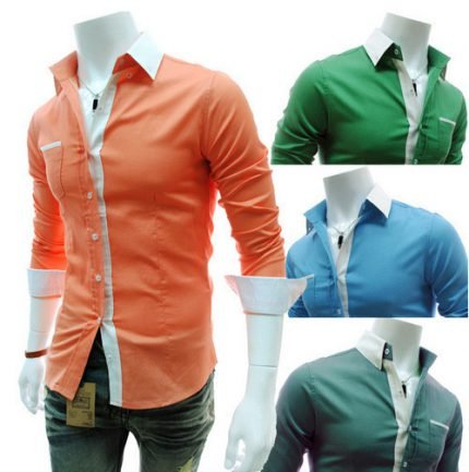 MEN'S CANDY TWO COLOUR DRESS SHIRTS.