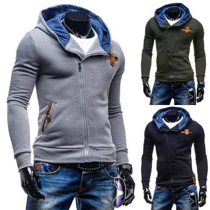 OBLIQUE ZIPPER HOODIE