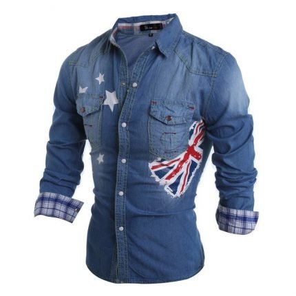 LONG SLEEVE PRINT JEAN SHIRTS