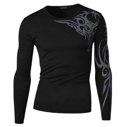 TATTOO PRINTING O-NECK T-SHIRT