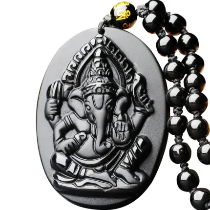 Buddha Stones Tibetan Obsidian Ganesh Ganpati Elephant Wealth Am