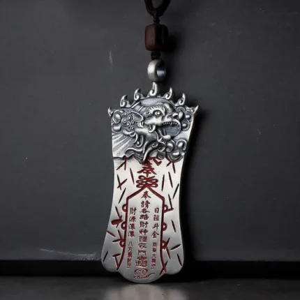 Buddha Stones FengShui Bagua PiXiu Cinnabar Balance Necklace Pen