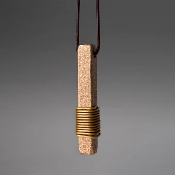 Buddha Stones Vintage Textured Design Copper Wealth Necklace Pen