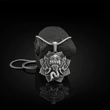 Buddha Stones Pure Tin Ganesh Ganpati Elephant Protection Amulet