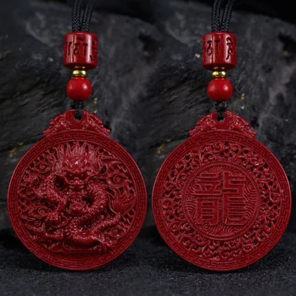 Buddha Stones Year of the Dragon Natural Cinnabar Dragon Protect
