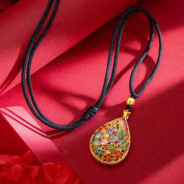Buddha Stones Colorful Phoenix Flower Luck Strength Necklace Pen